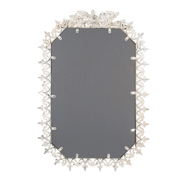 Oglinda de perete, bej, din metal, aspect vintage, 63x93 cm - Img 2