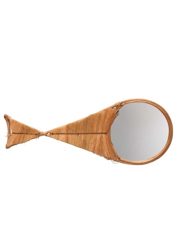 Oglinda de perete, din paie, in forma de peste, Fish