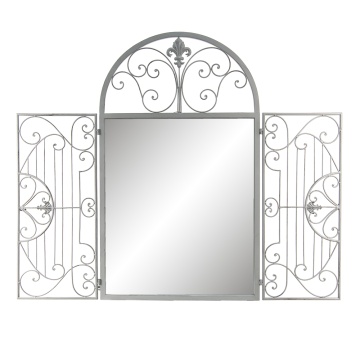 Oglinda de perete, gri, din metal, 61x3x103 cm - Img 3