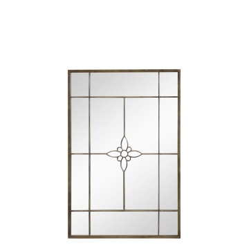 Oglinda decorativa, de perete, din metal, cu model