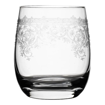 Pahar din sticlă, transparent, cu model în spirală gravat, 250 ml, 9 x 7 cm, „Joséphine”