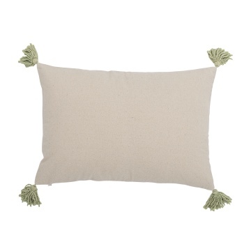Pernă decorativă din bumbac galben cu felii de lămâie brodate și mărgele, 50×35 cm, „Lemon" - Img 2