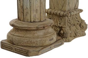 Piedestal decorativ natural ,din lemn de tec stil "Vintara" - Img 4