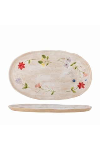Platou din ceramică lucrat manual, multicolor, "Camilla"