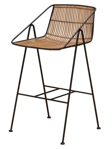 Scaun de bar din rattan, " Kuro "
