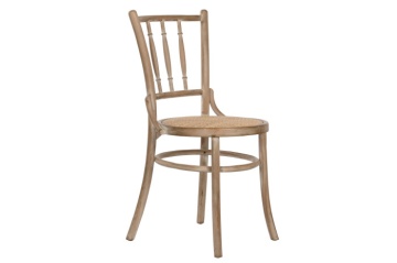 Scaun dining din lemn de cedru cu șezut împletit din rattan, 42×40×89 cm, „Lido"