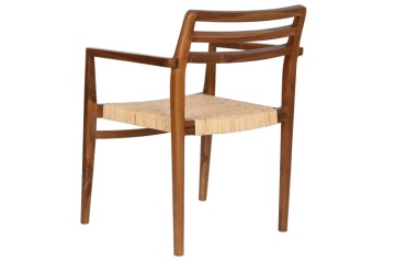 Scaun dining din lemn de tec si rattan, " Excentriq " - Img 6
