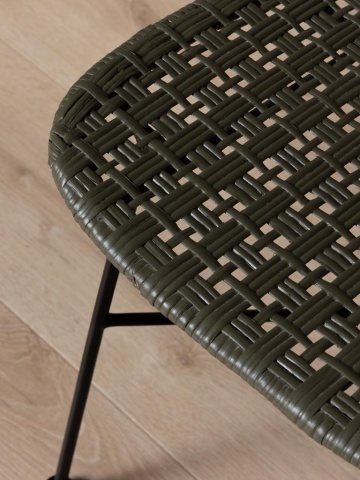 Scaun verde din metal si rattan, "Auro" - Img 6