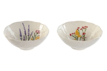 Set 2 boluri din porțelan cu motive florale, 18×18×7,5 cm, „Bloom" - Img 2