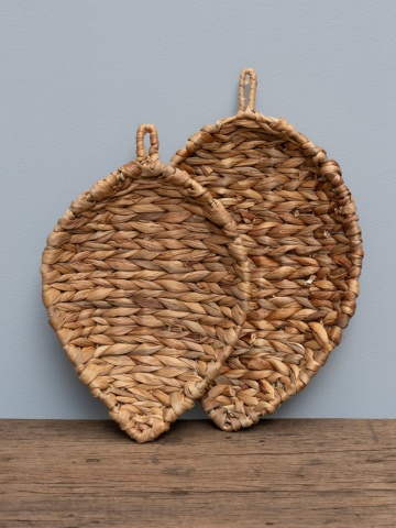 Set 2 cosuri decorative, in forma de fruza, din zambila de apa, Leaf - Img 2