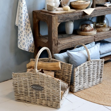 Set 2 cosuri impetite manual din rachita cu manere, "French Country" - Img 8