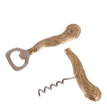 Set 2 desfăcătoare de sticle din alamă, auriu, 2 x 12 x 10 cm, „Sommelier”