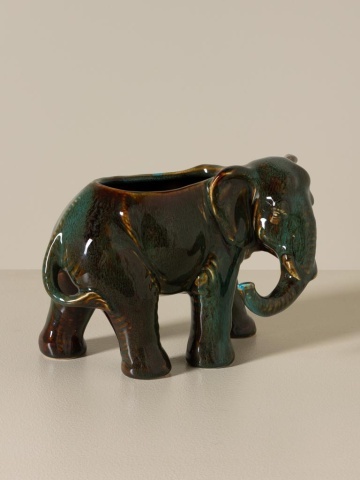 Set 2 elefanți decorativi din ceramică, H16 cm, "Majestic" - Img 5