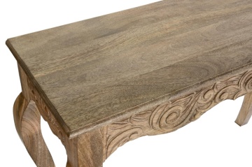 Set 3 console natur din lemn de mango, sculptate manual, "Craft" - Img 3
