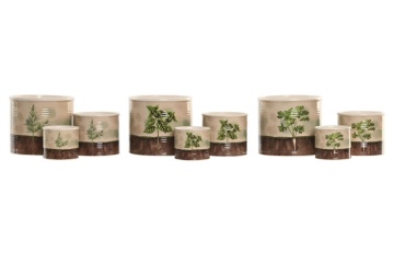 Set 3 ghivece decorative pentru plante aromatice din ceramică, 13,5×13,5×11,5 cm, „Herboria" - Img 2