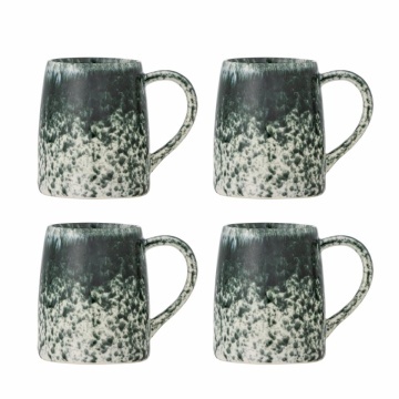 Set 4 căni din ceramică, multicolor, fond crem cu tonuri naturale, glazură reactivă cu nuanțe unice, 10 x 9 cm, „Winnie” - Img 5