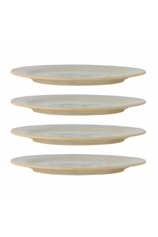 Set 4 farfurii ceramice verzi cu pești sculptați în relief, D27×H2 cm, „Hadden" - Img 3