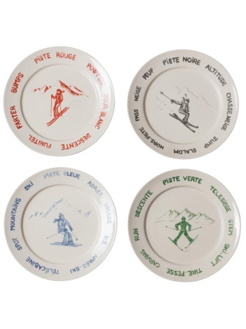 Set 4 farfurii din ceramica, D20.5 cm, Lapique