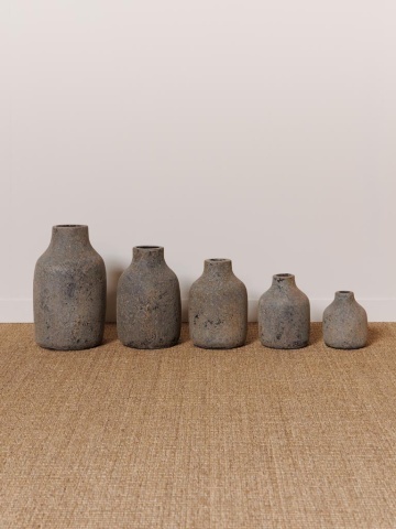 Set 5 vase de exterior din teracotă, finisaj gri antichizat, H35 cm - Img 3