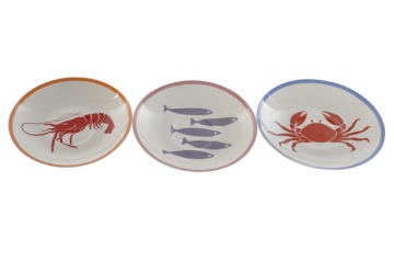 Set cană și farfurioară din porțelan cu motive marine, 220 ml, 12×9×7 cm, „Aigua" - Img 3