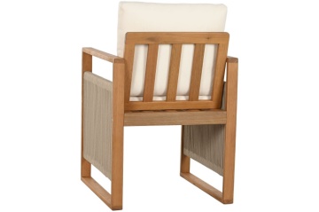 Set mobilier de exterior masa dining si 8 scaune, din lemn de eucalipt și sfoară naturală, 230X100X75 cm - Img 6
