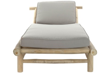 Sezlong de exterior din lemn de tec cu perna inclusa, " Natura Bed " - Img 6