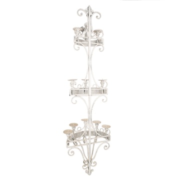 Sfesnic 10 lumanari, bej, din metal, aspect vintage,44x19x143 cm - Img 3