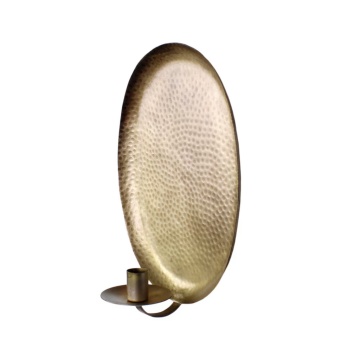 Sfeșnic de perete pentru lumânări, metal, finisaj alamă antichizată, 1 braț, 21 x 11,5 x 30,5 cm, „Margot" - Img 4