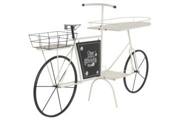 Stand decorativ alb, cu rafturi din metal , tip "Retro Bicycle" - Img 3