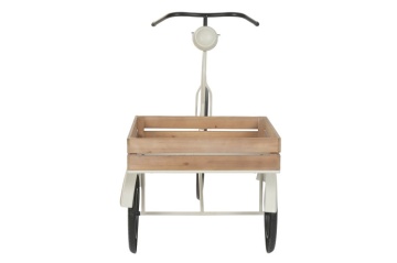 Stand decorativ din metal , cu 1 raft din lemn , "Retro Tricycle" - Img 3