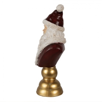 Statuetă decorativă Moș Crăciun din polirășină, 19x15x40 cm, „Noël Classique” - Img 3
