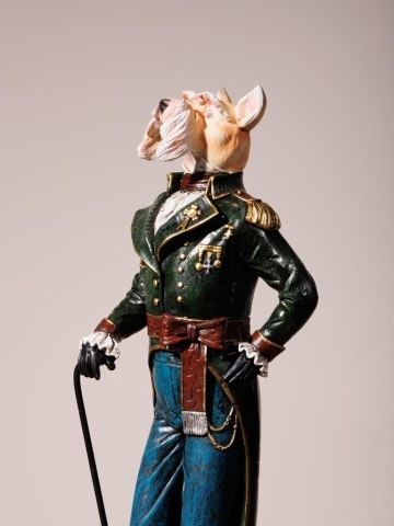 Statuie decorativă câine din rășină, H47 cm, "Dogmodore" - Img 6