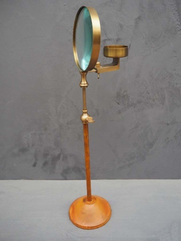 Suport de lumanare, cu lupa, din lemn, H38cm, Magnifier - Img 2