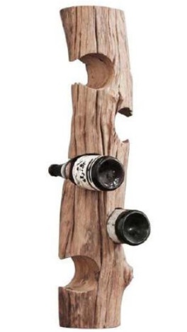 Suport de sticle din lemn de tec reciclat "Wild Wine "