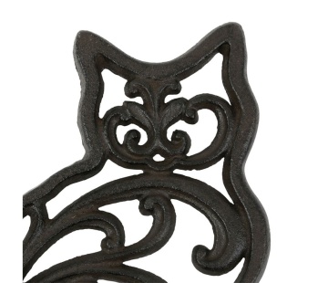 Suport din fontă pentru vase fierbinți „Chat”, model pisică, maro, 21 x 16 cm - Img 2