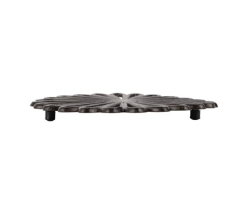 Suport din fontă pentru vase fierbinți „Rhodonea”, model floral, maro, Ø20 cm - Img 3