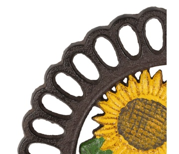 Suport din fontă pentru vase fierbinți „Tournesol”, floarea-soarelui galbenă, Ø19,5 cm - Img 2