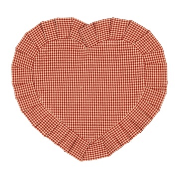 Suport farfurie din bumbac roșu, model în carouri, 35x30 cm „Coeur Campagne”