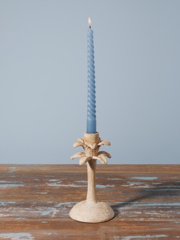 Suport lumanare bej din aluminiu H19.5cm Palm - Img 2