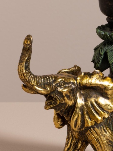 Suport lumanare din polirășină, „Golden Elephant” - Img 4