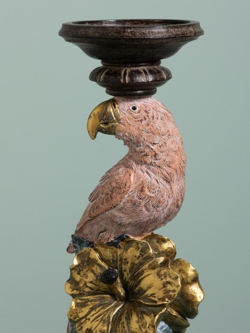 Suport lumanare din polirășină, „Pink Parrot” - Img 5