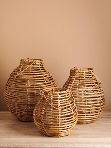 Suport lumanare natur din rattan H32cm Vagabond - Img 5