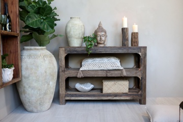 Suport pentru lumanare din lemn reciclat, H22 cm, Grimaud - Img 4
