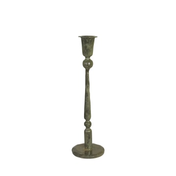 Suport pentru lumânare din metal H28 cm, „Meja Olive Green”