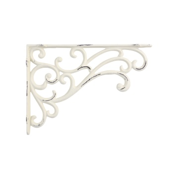 Suport pentru raft, crem antic, din metal, cu model