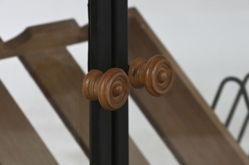 Suport pentru sticle din metal, lemn și sticlă, 102x32x60 cm, finisaj natural/negru - Img 6