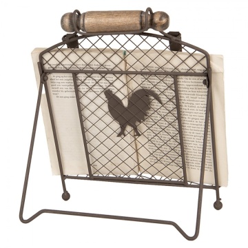 Suport vintage pentru carte de bucate din metal, finisaj maro antichizat, 23x21x31 cm - Img 4