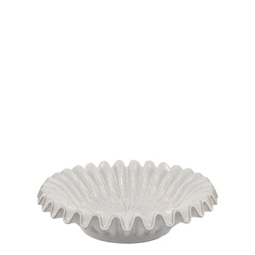 Tavă decorativă din ceramică cu margine striată, Ø35 cm