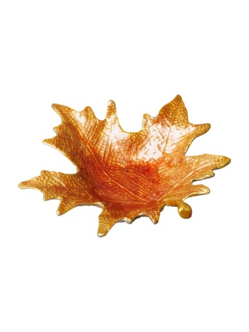 Tavita decorativa, forma de frunza, din cositor, 12 cm, Autumn