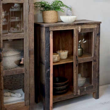 Vitrina din lemn reciclat, cu aspect vintage, Grimaud - Img 2